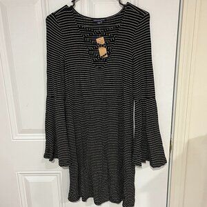 NWT American Eagle Striped Flare Armed Dress